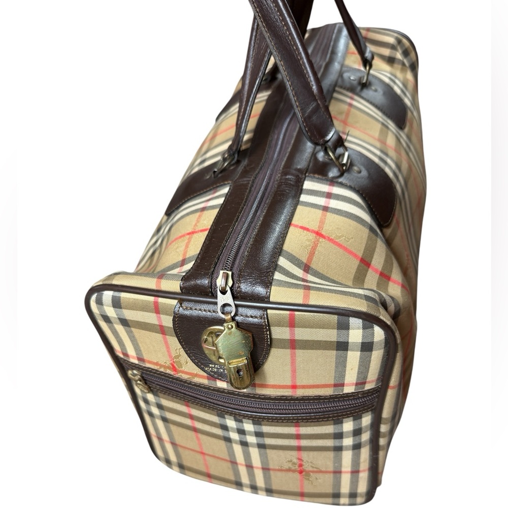 Auth Burberrys Nova Check Travel Bag Black Patter Canvas - Picture 9 of 14